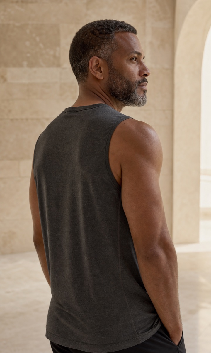 The same man turning after a strength and recovery session